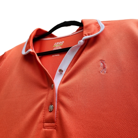 Izod Basix Coral Short Sleeve Golf Shirt Size XL - Picture 2 of 6